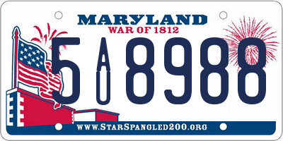 MD license plate 5AU8988