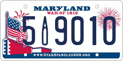 MD license plate 5AU9010