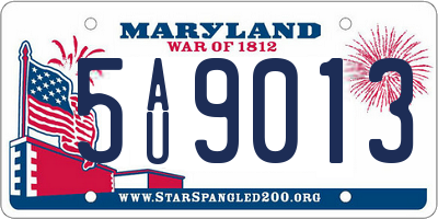 MD license plate 5AU9013