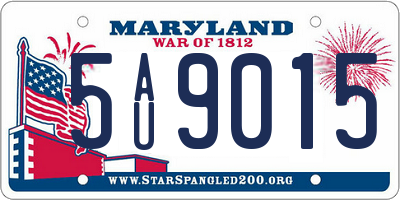 MD license plate 5AU9015