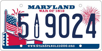 MD license plate 5AU9024