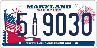 MD license plate 5AU9030