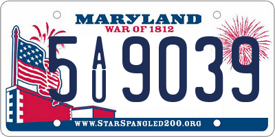 MD license plate 5AU9039