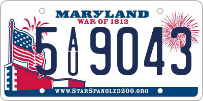 MD license plate 5AU9043