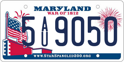 MD license plate 5AU9050