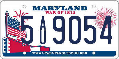 MD license plate 5AU9054