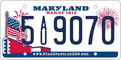 MD license plate 5AU9070
