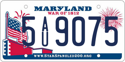 MD license plate 5AU9075