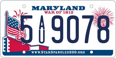 MD license plate 5AU9078