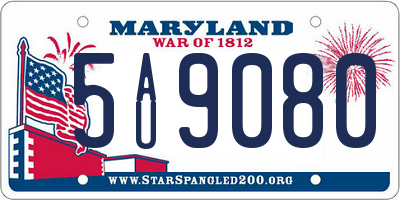 MD license plate 5AU9080