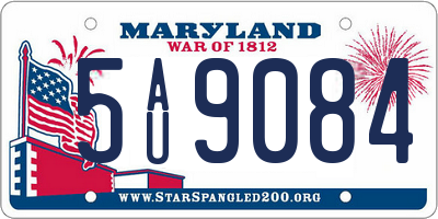 MD license plate 5AU9084