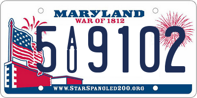 MD license plate 5AU9102