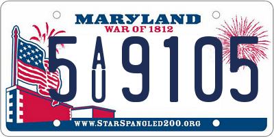 MD license plate 5AU9105