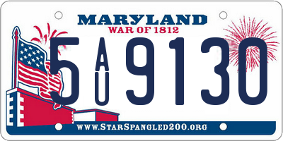 MD license plate 5AU9130