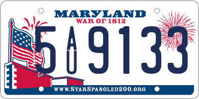 MD license plate 5AU9133
