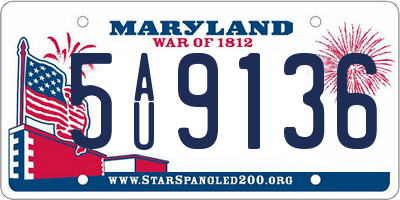 MD license plate 5AU9136