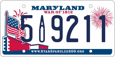 MD license plate 5AU9211