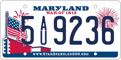 MD license plate 5AU9236