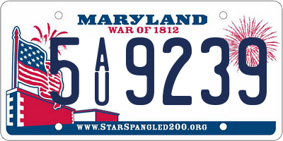 MD license plate 5AU9239