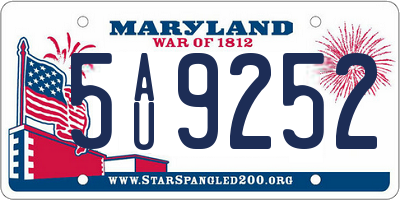 MD license plate 5AU9252