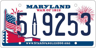MD license plate 5AU9253