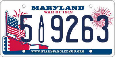 MD license plate 5AU9263