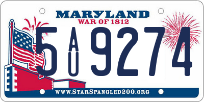 MD license plate 5AU9274