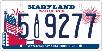 MD license plate 5AU9277