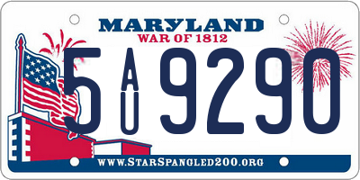 MD license plate 5AU9290