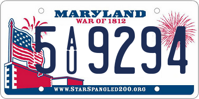 MD license plate 5AU9294