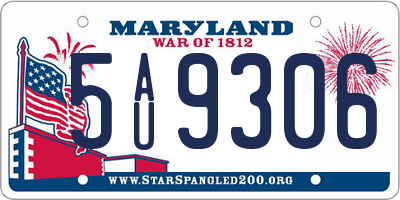 MD license plate 5AU9306