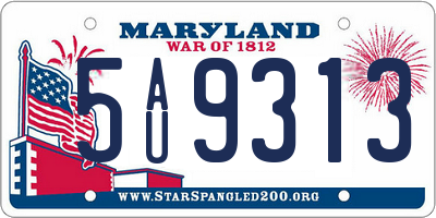 MD license plate 5AU9313