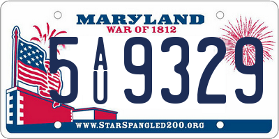 MD license plate 5AU9329