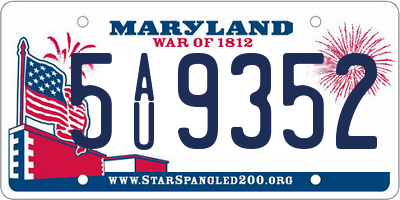 MD license plate 5AU9352