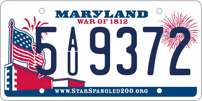 MD license plate 5AU9372
