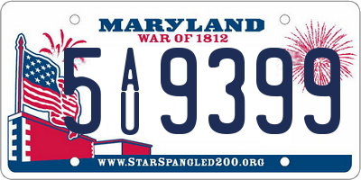 MD license plate 5AU9399