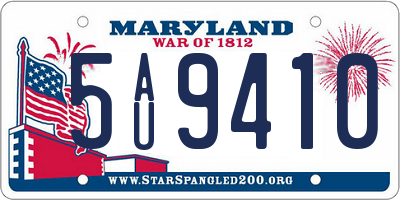 MD license plate 5AU9410