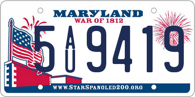 MD license plate 5AU9419