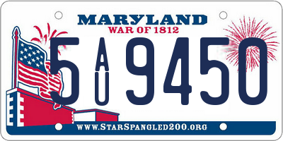 MD license plate 5AU9450