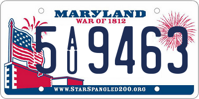 MD license plate 5AU9463