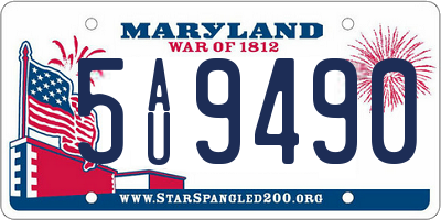 MD license plate 5AU9490