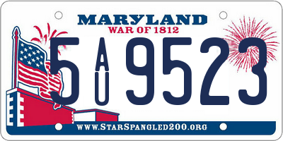 MD license plate 5AU9523