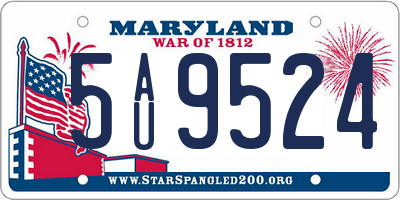 MD license plate 5AU9524