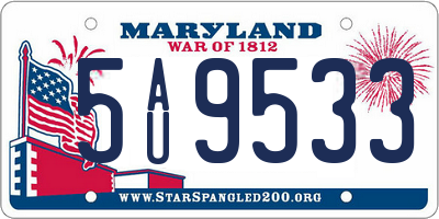 MD license plate 5AU9533