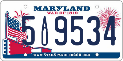 MD license plate 5AU9534