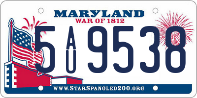MD license plate 5AU9538