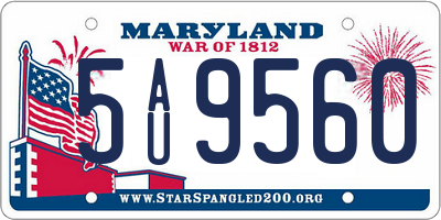MD license plate 5AU9560