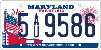 MD license plate 5AU9586