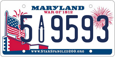 MD license plate 5AU9593