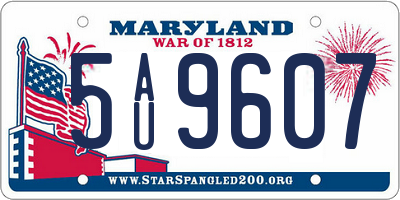 MD license plate 5AU9607